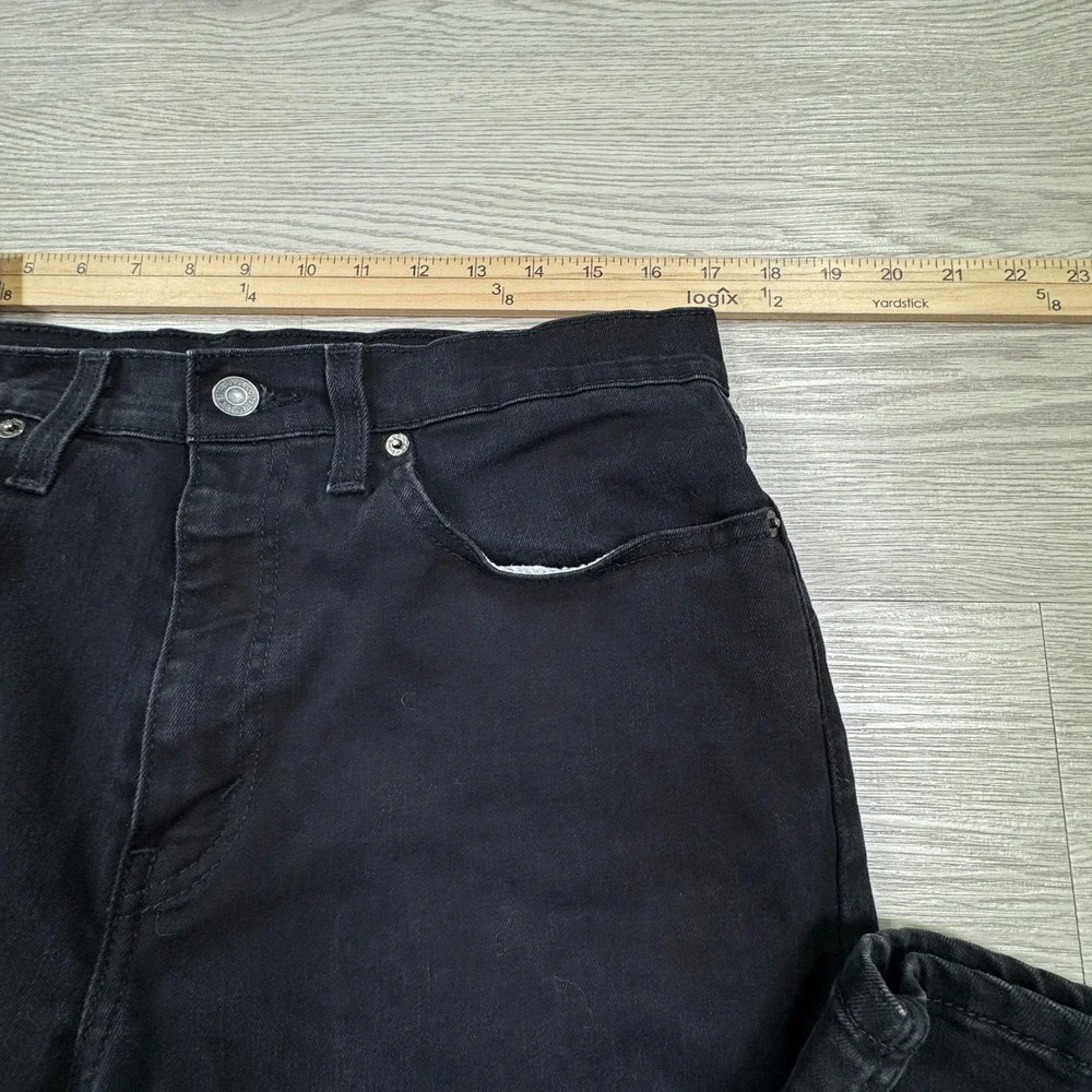 Levi's Men's Jeans 502 Regular Taper Black 34x30 Stretch Denim Grunge Minimalist